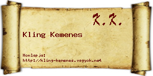 Kling Kemenes névjegykártya