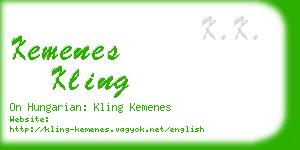 kemenes kling business card